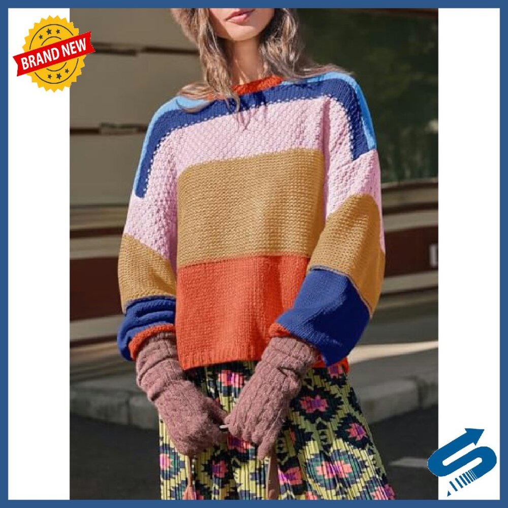 Oversized Cropped Pullover Sweater Soft Knit Y2k … - image 4